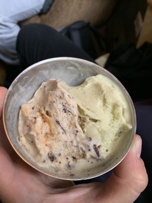 Snickers ice cream, matcha ice cream  at Kugelpudel in Bochum