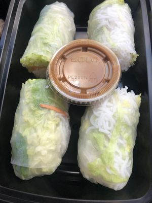 Vegan Summer roll with peanut sauce   at Pho Fans in Smithtown