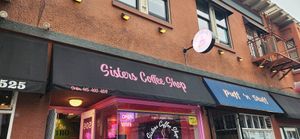 Face of the shop at Sisters Coffee Shop - Castro St in San Francisco