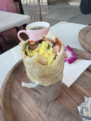 Vegan breakfast burrito #Veganuary at Sisters Coffee Shop - Castro St in San Francisco