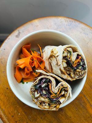 Hoisin pulled mushroom wrap  at Fable in Lisbon