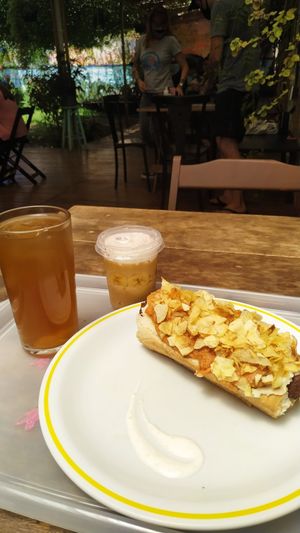 A vegan hotdog at Veg Veg in Curitiba