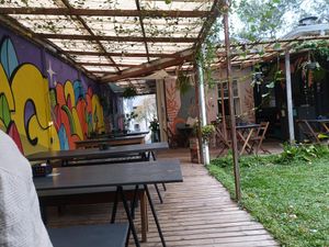 Seating area at Veg Veg in Curitiba