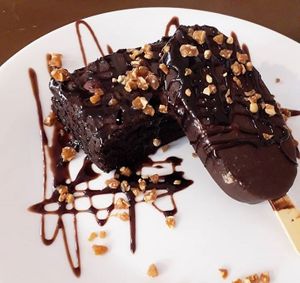 Amazing brownie at Veg Veg in Curitiba