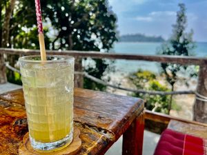 Homemade mango syrup with coconut cane sugar  at Spiral Resort  in Koh Phayam