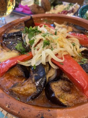 Aubergine tagine  at Casablanca in Cardiff