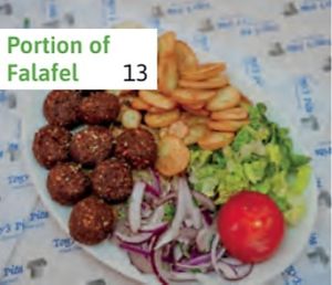 Falafel, can be served with pita bread/salad/rice/chips at Tony's Pita - Palmers Green in North London