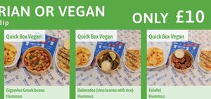 All quick boxes are served with chips, pita bread, and dip. at Tony's Pita - Palmers Green in North London