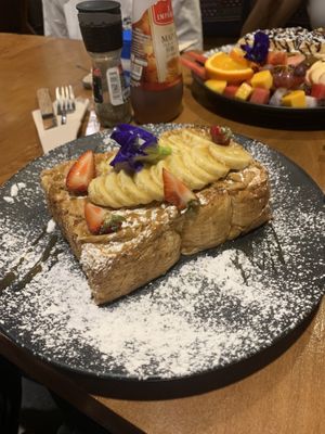 vegan peanut butter and banana toast  at Kalae Cafe - Nangnon Coffee in Chiang Rai