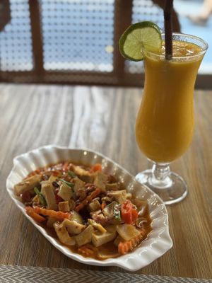 Tofu cashew nut and mango smoothie  at Pooh's Bar in Koh Lipe