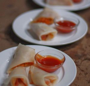 Vietnamese rice paper rolls  at Paradigm Shift Vegan Cafe in Bangalore