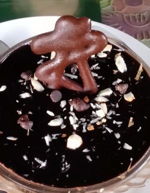 Delicious choc mousse at Paradigm Shift Vegan Cafe in Bangalore