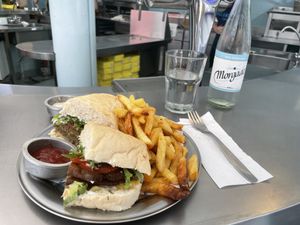 The chickpea patty sandwichh  at Bullanga Milanga in Buenos Aires
