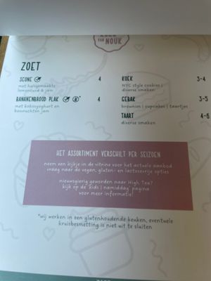 Menu - sweets at Koek van Nouk in Arnhem
