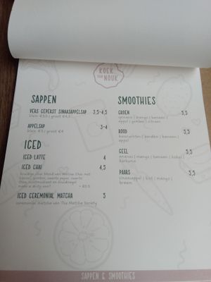 Juice, smoothie and iced drinks menu at Koek van Nouk in Arnhem