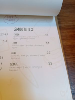 Smoothie menu (May 2025) at Koek van Nouk in Arnhem