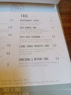 Soft drinks menu (May 2025) at Koek van Nouk in Arnhem