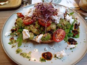Pesto butterbean toast with feta at Koek van Nouk in Arnhem