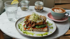 Oyster mushroom foccacia at Koek van Nouk in Arnhem