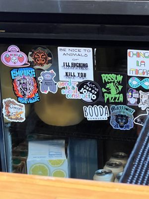 Just a Reminder 🌱🐮🐓🐷 - Fridge Stickers Leftover from Trashy  at The Smokin' Onion in Asheville