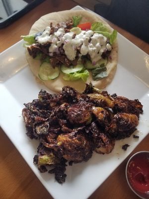 Gyro with Brussels at The Smokin' Onion in Asheville
