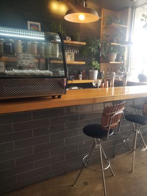 Front counter bar area at The Smokin' Onion in Asheville