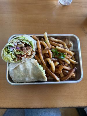 Caesar wrap & onion fries  at The Smokin' Onion in Asheville