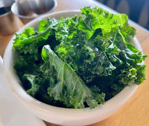 Steamed kale and broccolii  at The Smokin' Onion in Asheville