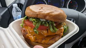 Buffalo chikn sandwich at Mike's Vegan Grill in Charlotte