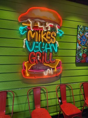 Cool sign! at Mike's Vegan Grill in Charlotte