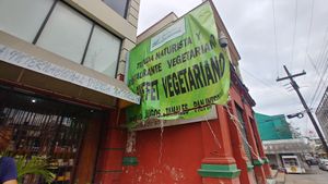 Large advertising sign outside location. at NATURALEZA Restaurante Vegetariano in Tampico