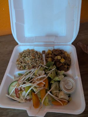 My takeaway meal at NATURALEZA Restaurante Vegetariano in Tampico