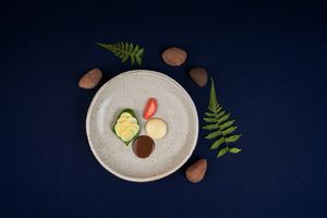 jengkol, bread fruit, guava, kluwak.  at Herbivore by Locavore in Ubud