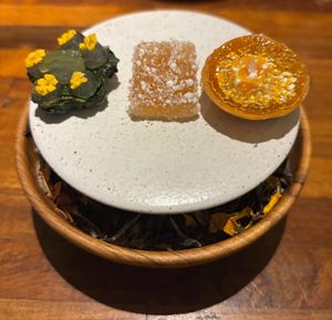 Candies at the end of the meal  at Herbivore by Locavore in Ubud