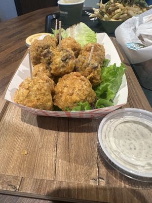 Guilt-free bites with sides of ranch and chipotle aioli   at VeganBurg in Hesperia