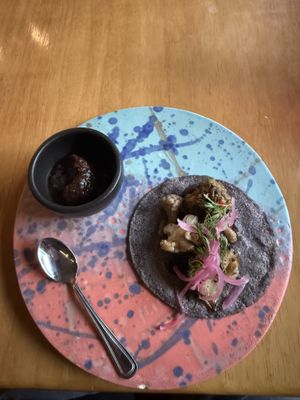 Cauliflower taco. Delicious    at Makal in Puerto Vallarta