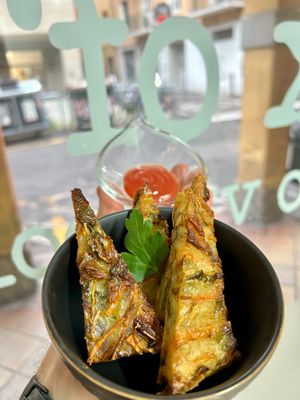 Korean pancake at Baak Libreria Bistrot in Bologna