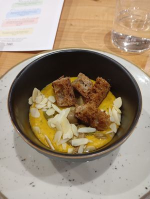 Pumpkin puree at Baak Libreria Bistrot in Bologna