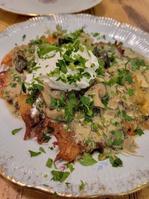 Potato pancakes at Vegan Friends Kitchen in Warsaw