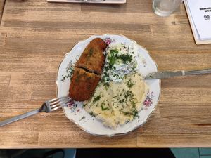 Ciev Style Mock Chicken Cutlet at Vegan Friends Kitchen in Warsaw