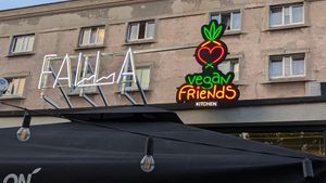 The sign at Vegan Friends Kitchen in Warsaw