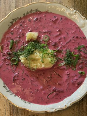 Beet Soupp  at Vegan Friends Kitchen in Warsaw