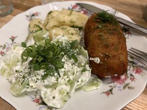 Kiev style schnitzel  at Vegan Friends Kitchen in Warsaw