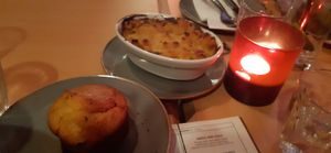 Cornbread and mac'n'cheese at Moko   in North London