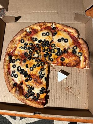 Black Olive because we like em.   at Panhandler's Pizza in Fort Collins