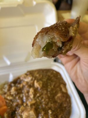 Vegan “shrimp” - it tastes better than it lookss  at Tofu Chang in Santiago