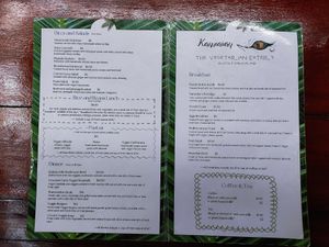 Menu at KAMIAVAN The Vegetarian Eatery in Corn Islands