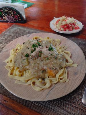 Pasta Alfredo at KAMIAVAN The Vegetarian Eatery in Corn Islands