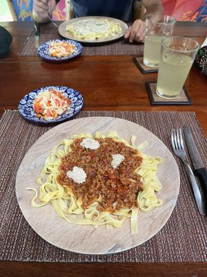 Vegan Bolognese & Alfredo  at KAMIAVAN The Vegetarian Eatery in Corn Islands