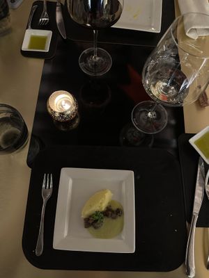 starter: potato puree with mushrooms   at Ad Hoc  in Rome